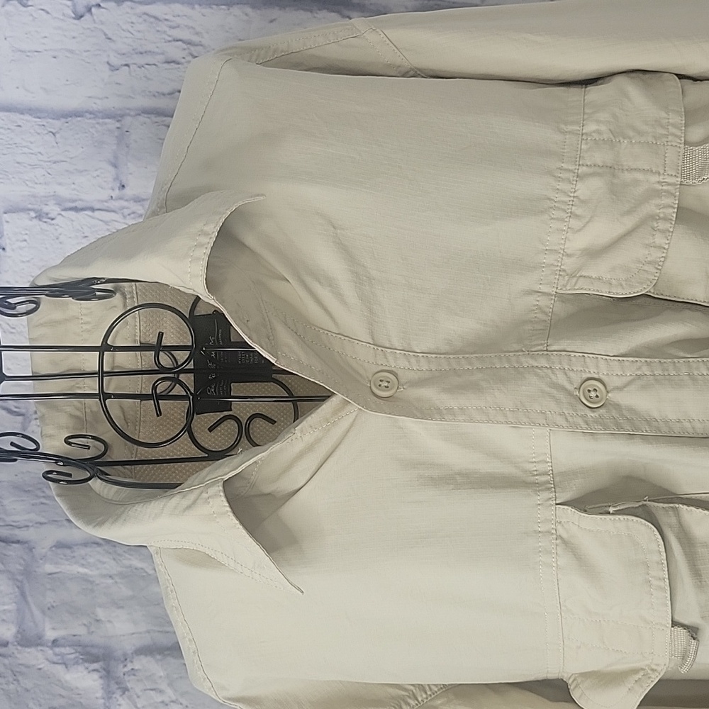 Eddie Bauer Men's Casual Button Down Shirt - Cream‎ Large - Picture 2 of 9